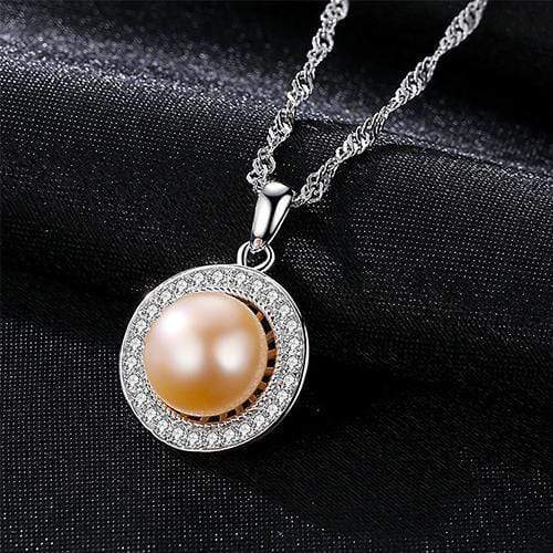 PAG&MAG Classic Round 925 Sterling Silver Pendant Necklace with 9-9.5mm Pearls Natural Freshwater Pearl Fine Jewelry Hot001 AExp