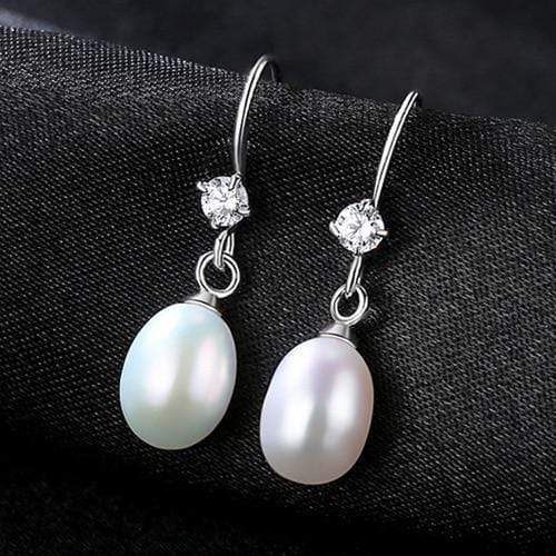 PAG&MAG Hot Sale Charming 925 Sterling Silver Geometric CZ Paved Freshwater Pearl Drop Earring For Women Classic Party Gift AExp