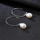 PAG&MAG New Fashion Big Half Circle Earwire 925 Sterling Silver Drop Earring For Women Fine Freshwater Pearl Paved Banquet Gifts AExp