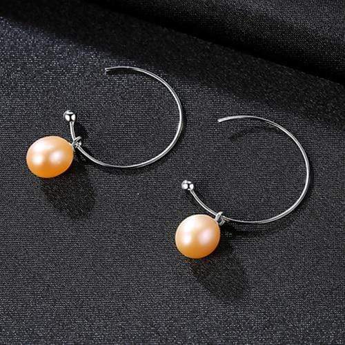 PAG&MAG New Fashion Big Half Circle Earwire 925 Sterling Silver Drop Earring For Women Fine Freshwater Pearl Paved Banquet Gifts AExp