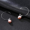 PAG&MAG New Fashion Big Half Circle Earwire 925 Sterling Silver Drop Earring For Women Fine Freshwater Pearl Paved Banquet Gifts AExp