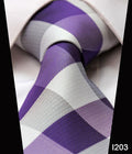 Paisley Check Dot 3.4" 100%Silk Wedding Jacquard Woven Men Classic Man's Tie Necktie #I2-I203-JadeMoghul Inc.