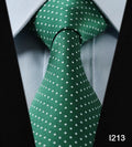 Paisley Check Dot 3.4" 100%Silk Wedding Jacquard Woven Men Classic Man's Tie Necktie #I2-I213-JadeMoghul Inc.
