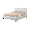 Panel Beds Paneled Queen Bed With Button Tufted HB In Faux Leather, White Benzara