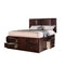 Panel Beds Queen Bed With 6 Under Bed Drawers, Espresso Finish Benzara