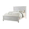 Panel Beds Queen Wooden Bed, White Benzara