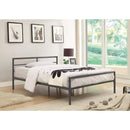 Traditional Styled Full Bed with Sleek Lines, Gray