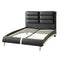 Wooden C.King Bed With Tufted Black PU Head Board, Black