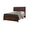 Wooden E.King Bed With 2 Under Bed Drawers, Walnut Finish