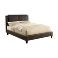 Wooden Queen Bed With Brown PU Head Board, Brown
