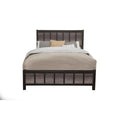 Wooden Queen Size Panel Bed, Black And Gray