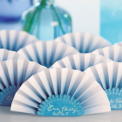 Paper Fan Place Card Candy Apple Green (Pack of 12)-Table Planning Accessories-JadeMoghul Inc.