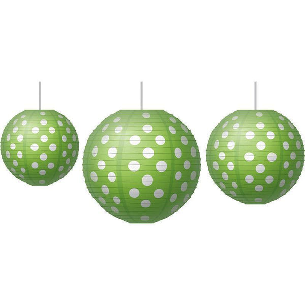 PAPER LANTERNS LIME POLKA DOTS-Learning Materials-JadeMoghul Inc.