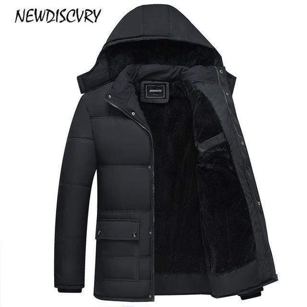 Parka Men Warm Inside Men's Winter Jacket - Hooded Windproof Outerwear AExp