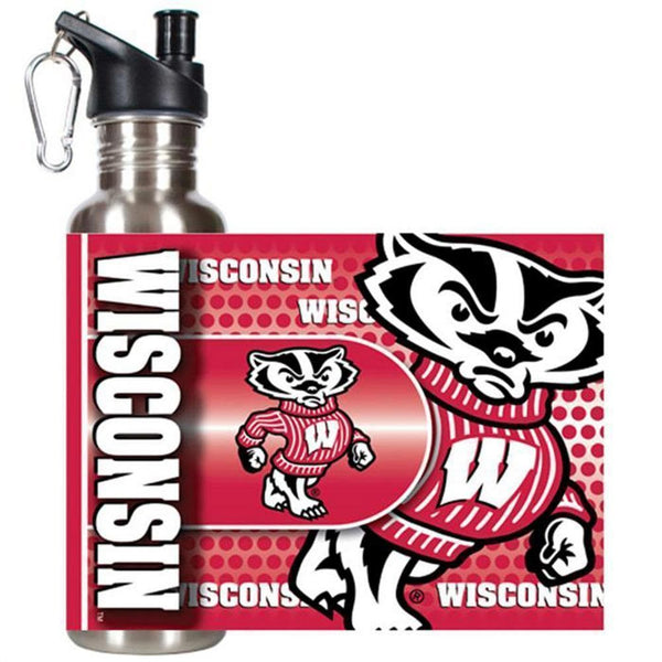 Party Goods/Housewares Stainless Steel Water Bottle - University of Wisconsin Great American Products