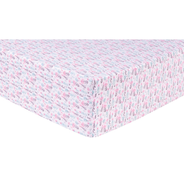Pastel Painterly Floral Deluxe Flannel Fitted Crib Sheet-FLORAL-JadeMoghul Inc.