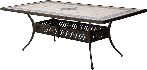 Patio Dining Table In Metal, Antique Black-Dining Tables-Antique Black-Metal-JadeMoghul Inc.