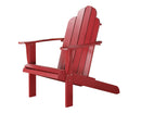 Patio Furniture Slatted Wooden Outdoor Chair with Arched High Backrest, Red Benzara