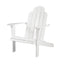 Patio Furniture Slatted Wooden Outdoor Chair with Arched High Backrest, White Benzara