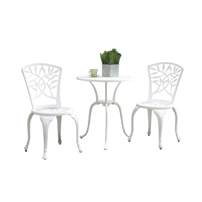 Transitional Style Table Set of 1 Table and 2 Chairs With Cabriole Legs, White