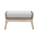 Wooden Outdoor Footstool With Removable Cushion, Gray