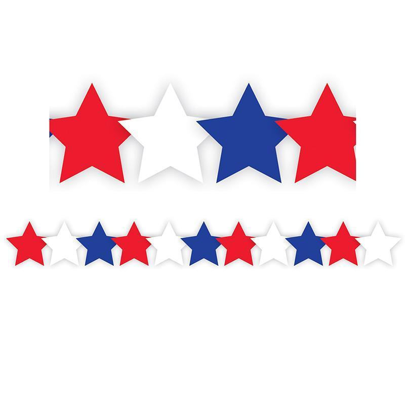 PATRIOTIC STARS BORDER-Arts & Crafts-JadeMoghul Inc.