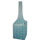 Patterned Ceramic Garden Vase With Elongated Top, Blue-Vases-Blue-Ceramic-JadeMoghul Inc.