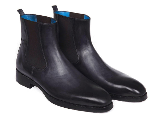 Paul Parkman (FREE Shipping) Black & Gray Chelsea Boots (ID#BT661BLK)-'--JadeMoghul Inc.