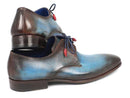 Paul Parkman (FREE Shipping) Blue & Brown Hand-Painted Derby Shoes (ID