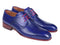 Paul Parkman (FREE Shipping) Blue Hand Painted Derby Shoes (ID#633BLU13) PAUL PARKMAN