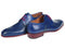 Paul Parkman (FREE Shipping) Blue Hand Painted Derby Shoes (ID#633BLU13)-'--JadeMoghul Inc.
