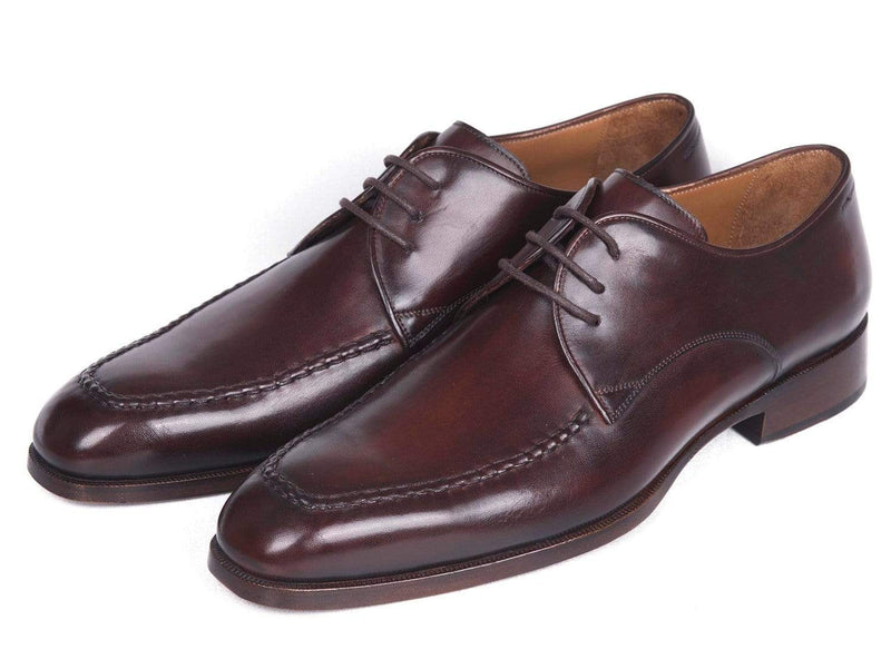 Paul Parkman (FREE Shipping) Brown & Bordeaux Leather Apron Derby Shoes (ID