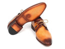 Paul Parkman (FREE Shipping) Brown & Camel Hand-Painted Derby Shoes (ID
