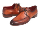 Paul Parkman (FREE Shipping) Brown Leather Apron Derby Shoes For Men (ID