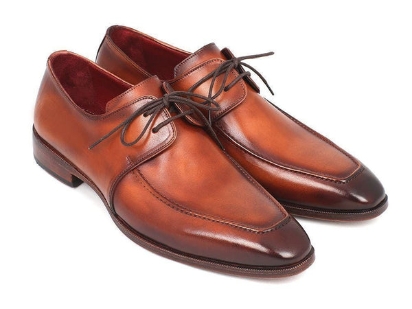 Paul Parkman (FREE Shipping) Brown Leather Apron Derby Shoes For Men (ID#33SX92)-'--JadeMoghul Inc.