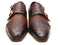 Paul Parkman (FREE Shipping) Brown & Tobacco Genuine Ostrich Double Monkstraps (ID#43K68)-'--JadeMoghul Inc.
