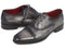 Paul Parkman (FREE Shipping) Captoe Oxfords Gray & Black Hand Painted Shoes (ID