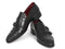 Paul Parkman (FREE Shipping) Genuine Crocodile Black Double Monkstraps (ID