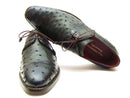 Paul Parkman (FREE Shipping) Goodyear Welted Green Genuine Ostrich Derby Shoes (ID