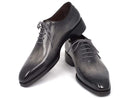 Paul Parkman (FREE Shipping) Goodyear Welted Wholecut Oxfords Gray Black Hand-Painted (ID