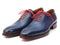 Paul Parkman (FREE Shipping) Goodyear Welted Wholecut Oxfords Navy Blue Hand-Painted (ID