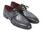 Paul Parkman (FREE Shipping) Gray & Black Apron Derby Shoes For Men (ID#13SX51) PAUL PARKMAN