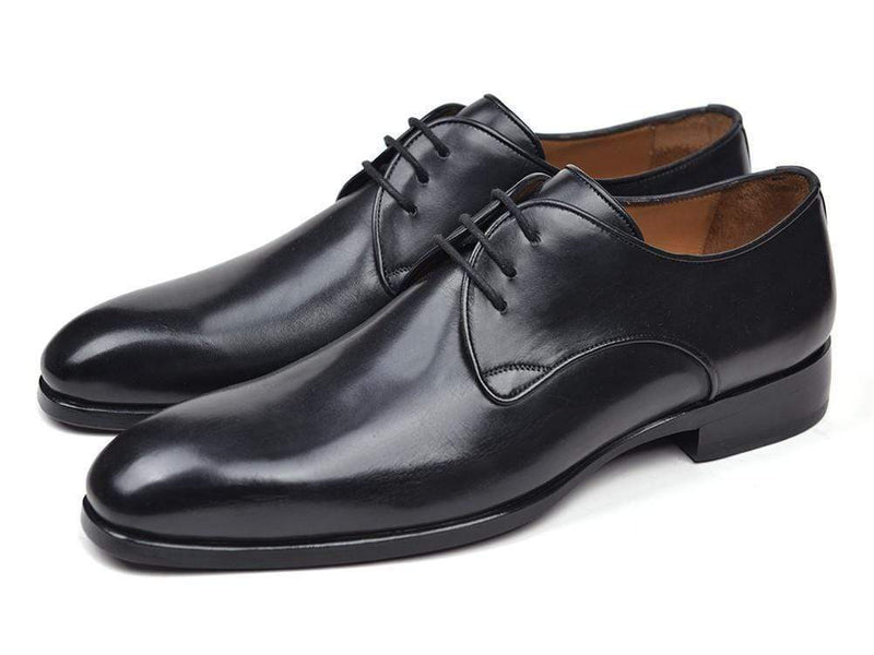 Paul Parkman (FREE Shipping) Men's Black Leather Derby Shoes (ID