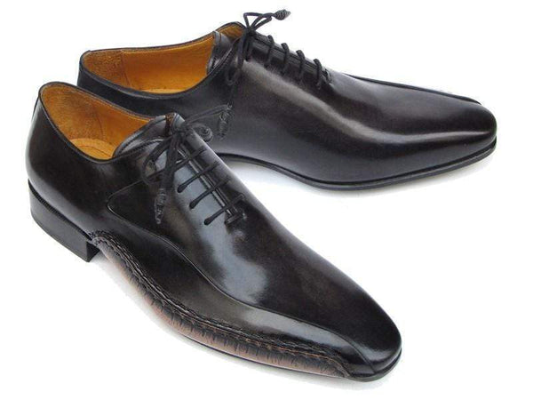 Paul Parkman (FREE Shipping) Men's Black Leather Oxfords - Side Handsewn Leather Upper and Leather Sole (ID#018-BLK) PAUL PARKMAN