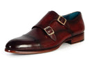 Paul Parkman (FREE Shipping) Men's Cap-Toe Double Monkstraps Brol Dark Brown (ID