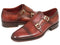 Paul Parkman (FREE Shipping) Men's Cap-Toe Double Monkstraps Camel & Light Brown (ID