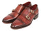 Paul Parkman (FREE Shipping) Men's Cap-Toe Double Monkstraps Camel & Light Brown (ID