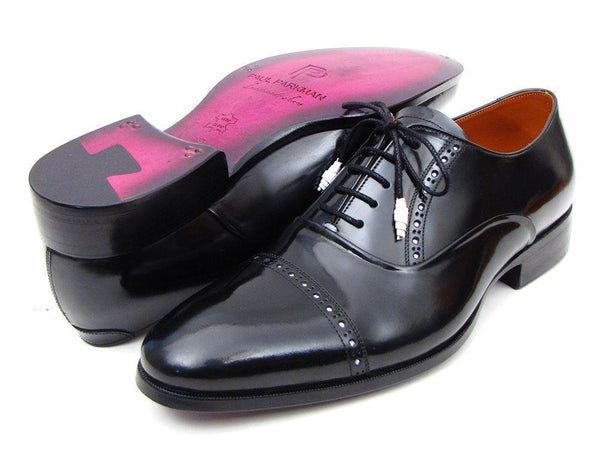 Paul Parkman (FREE Shipping) Men's Captoe Oxfords Black Dress Shoes (ID#78RG61) PAUL PARKMAN