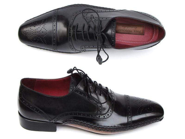 Paul Parkman (FREE Shipping) Men's Captoe Oxfords Black Shoes (ID#5032-BLK) PAUL PARKMAN