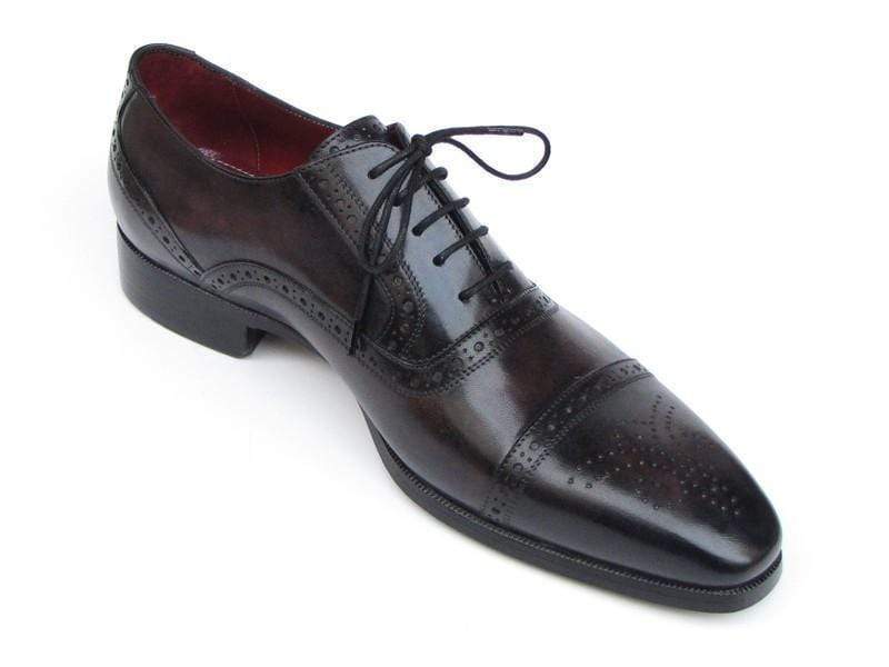 Paul Parkman (FREE Shipping) Men's Captoe Oxfords Bronze & Black Shoes (ID